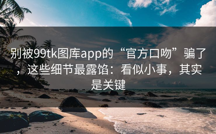 别被99tk图库app的“官方口吻”骗了，这些细节最露馅：看似小事，其实是关键